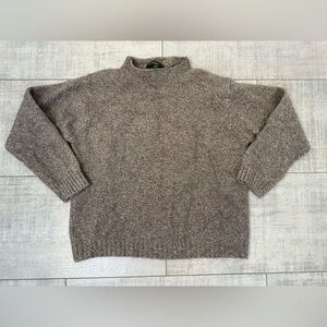 Vintage Henry Cotton’s Made in Italy 100% Merino Wool Beige Mock Neck Sweater